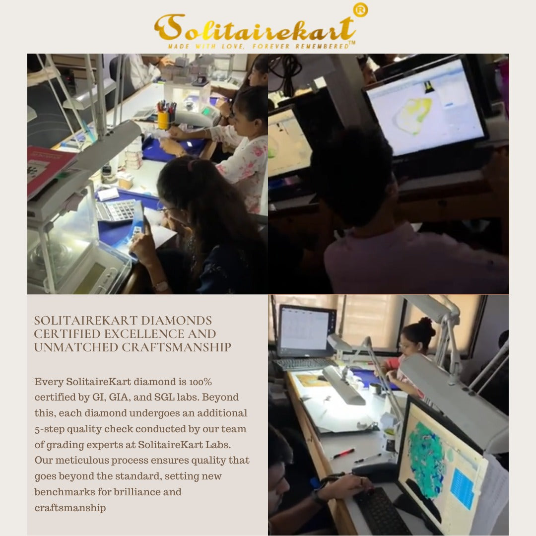 White Gold Studded 5.27 Carat Lab Grown Diamond Ring-E Color VS2 Clarity | SOLITAIREKART